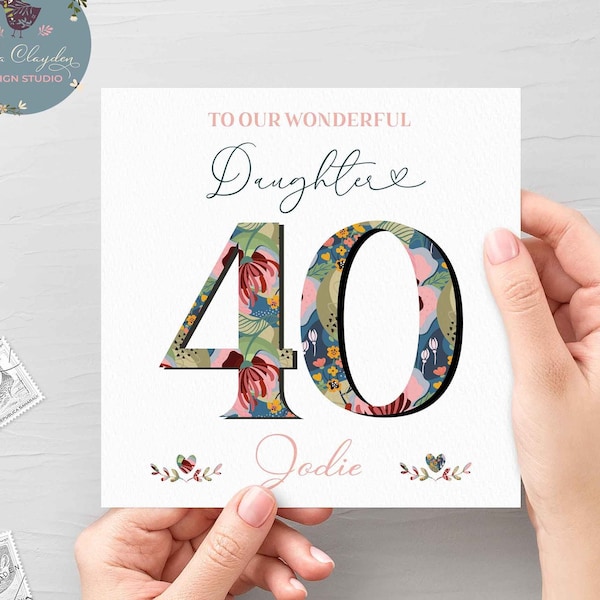Daughter 40th Brthday Card For Daughter Personalsed 40th Brthday