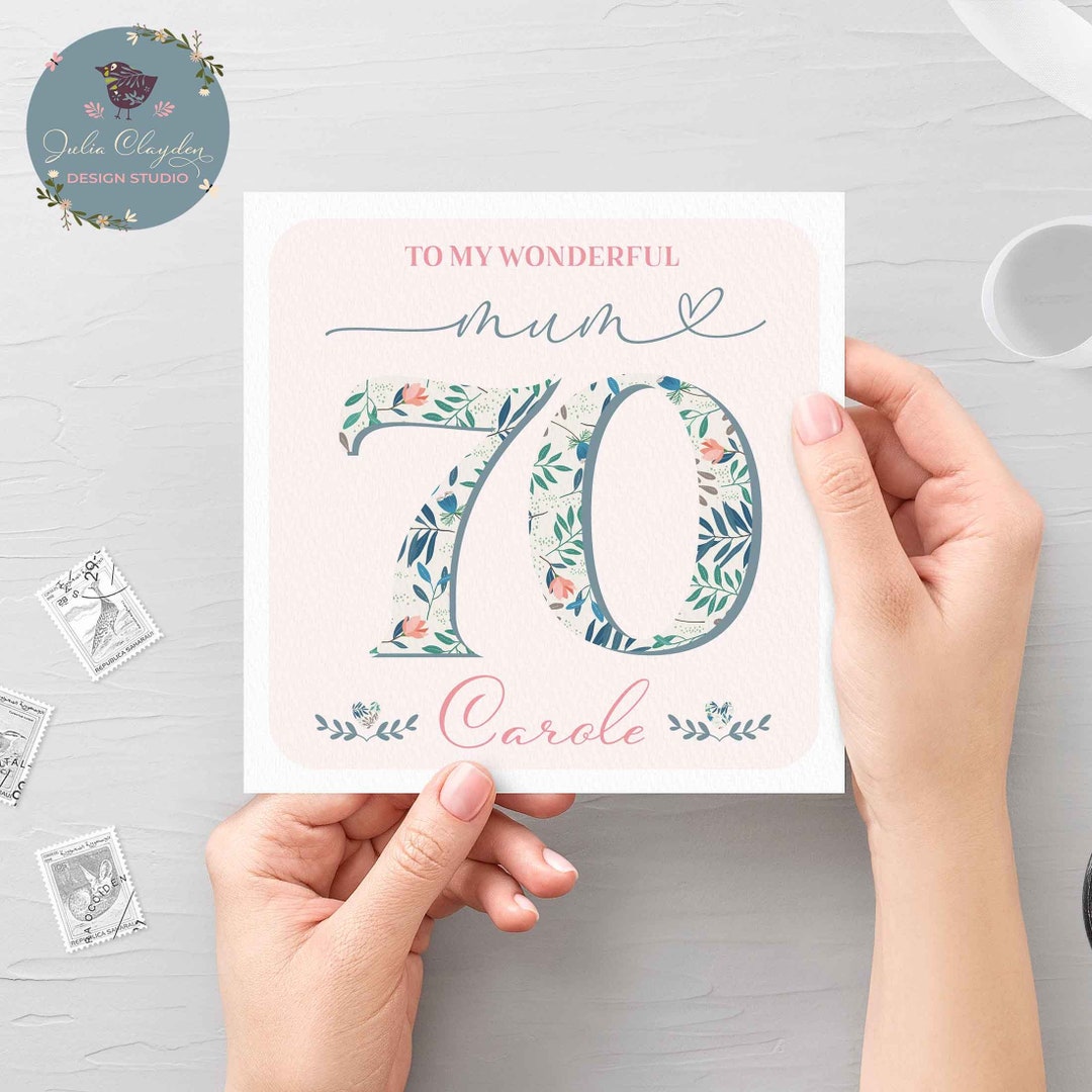 Personalisierte 70. Geburtstag Karte für Mama, 70th Birthday Mum Karte