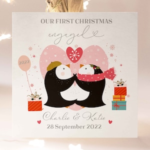 Personalisierte erste Weihnachten verlobte Karte, verlobte Weihnachtskarte, Weihnachtskarte für Verlobte, Verlobte Weihnachtskarte