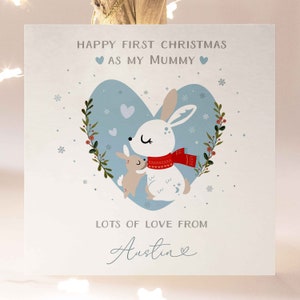 Primera tarjeta de Navidad personalizada para mamá de hijo, 1ª tarjeta de Navidad para mamá, primera tarjeta de Navidad de mamá de bebé hijo