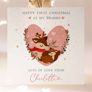 Première carte de Noël personnalisée pour maman et fille, 1ère carte de Noël pour maman, première carte de Noël pour maman et bébé fille