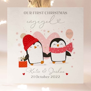 Personalisierte erste Weihnachten verlobte Karte, verlobte Weihnachtskarte, Weihnachtskarte für Verlobte, Verlobte Weihnachtskarte