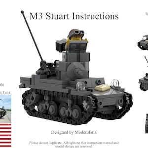 WWII M3 Stuart Tank Custom Building Instructions