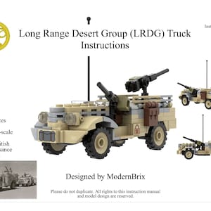 Instruções de construção personalizada de caminhão do grupo deserto de longo alcance da segunda guerra mundial