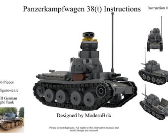 Panzer 38(t) WW2 German Tank Custom Building Instructions
