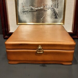 Vintage Holz Schatzkiste Schmuck Aufbewahrungsbox Hergestellt von JUNSCO COMPANY in Kanada Circa 1910-1970