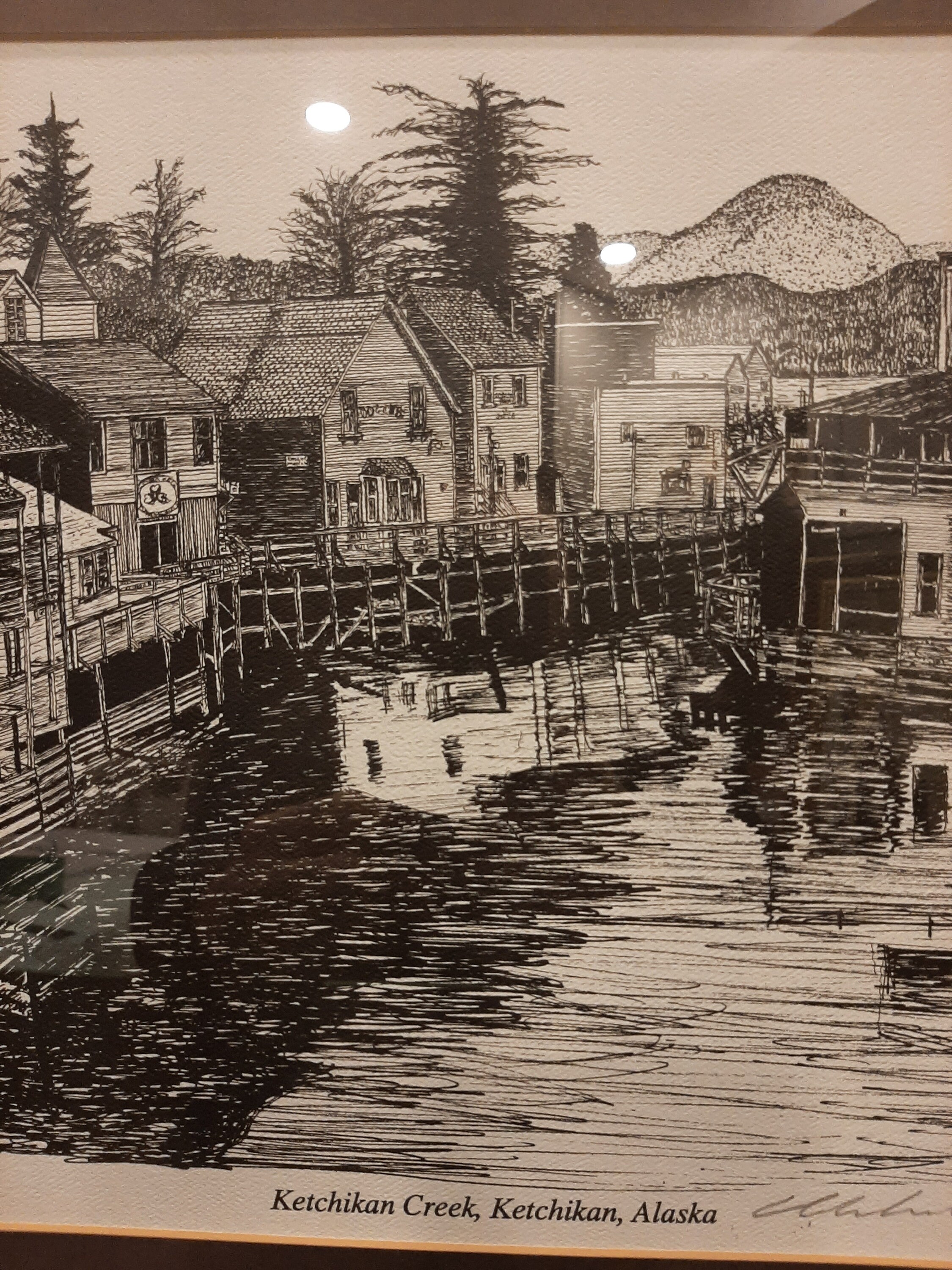 American Artist M.SKAFER Vintage Print Pen & Ink Drawing Signed ...