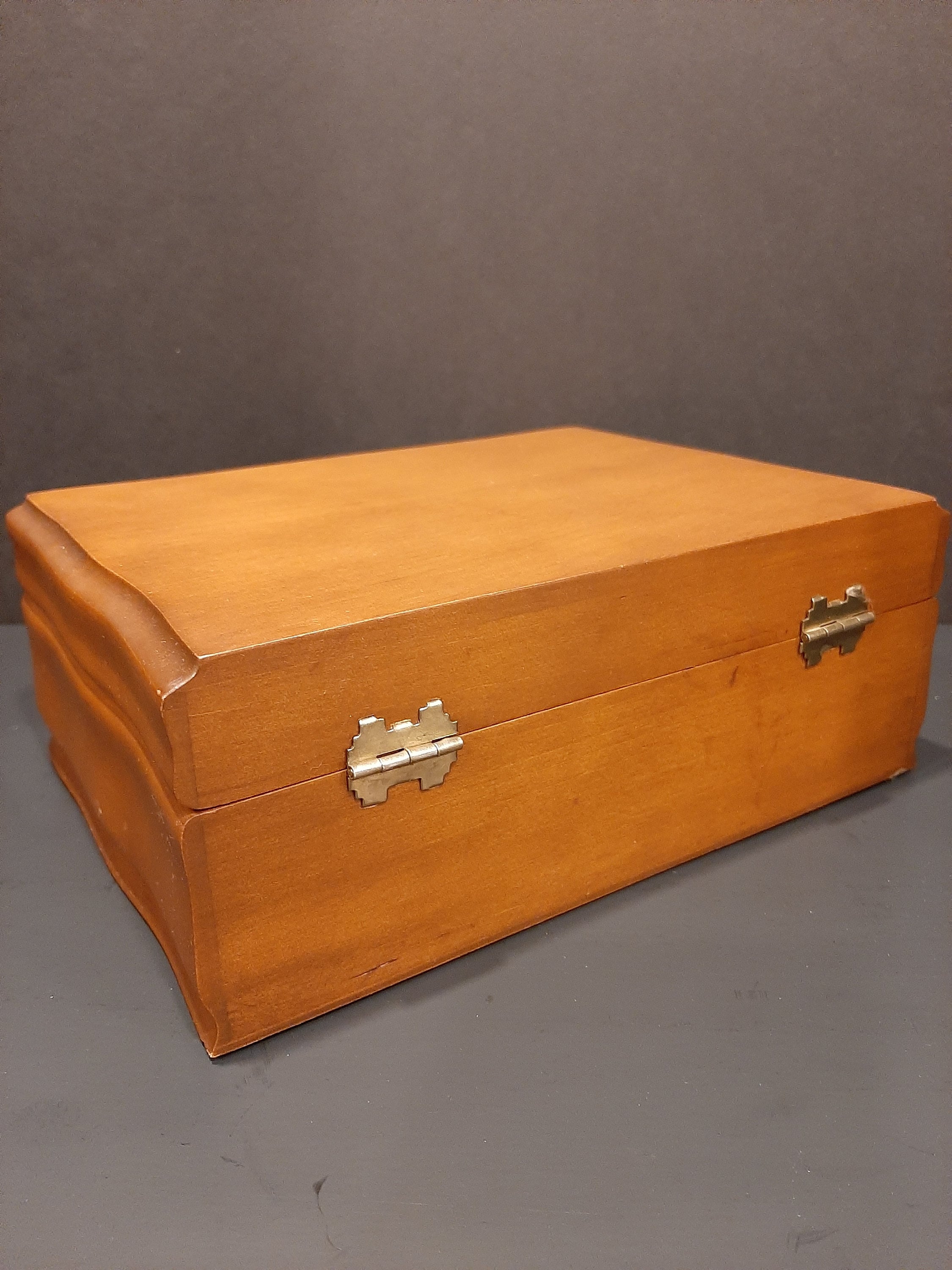 Vintage Wooden Treasure Chest Jewelry Storage Box Manufactured by ...