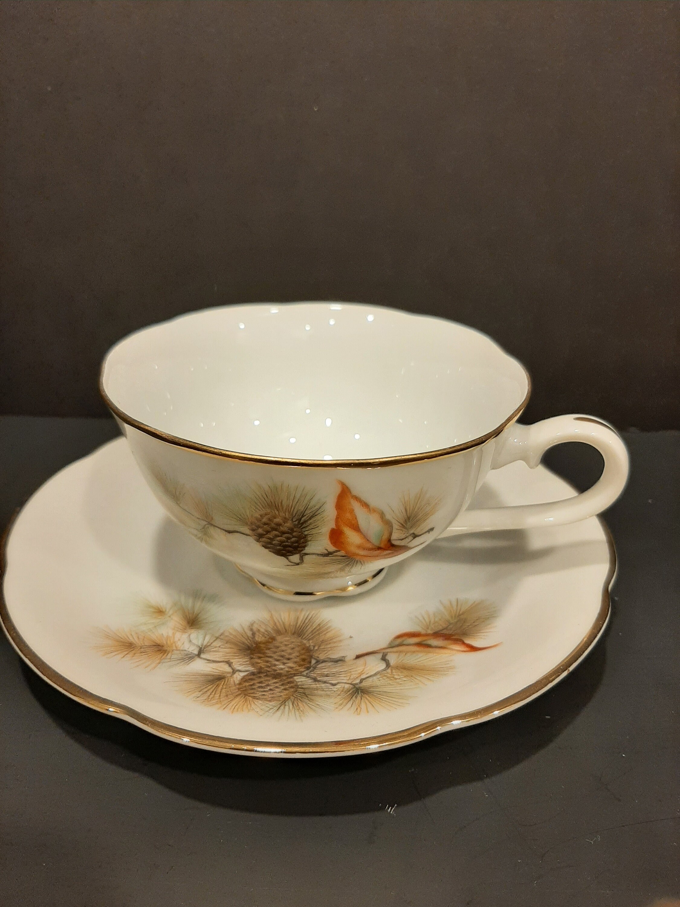 Vintage Japanese PINE TREE Fine Translucent CHINA Tea Set for - Etsy