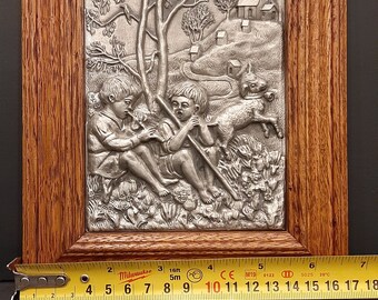 希少　ウノアエレ　純銀　ミニ絵画　銀細工　額　シルバー　イタリア　風景画　壁掛け 希少 ウノアエレ 純銀 ミニ絵画 銀細工 額 シルバー イタリア 風景画