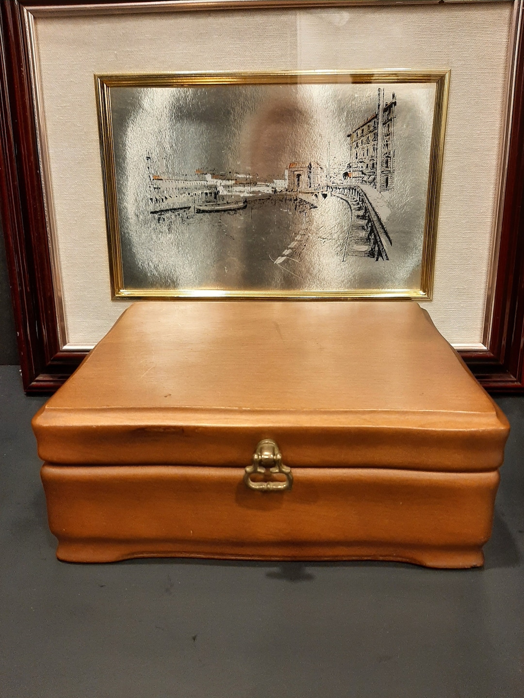 Vintage Wooden Treasure Chest Jewelry Storage Box Manufactured by ...