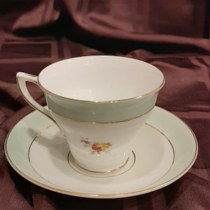 Vintage Rosina Bone China Set of Teacup and Saucer Made in England Circa 1950-1960&#39;s