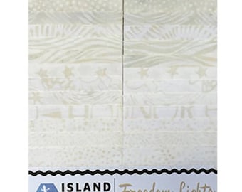 Freedom lights Island Batik Jelly Roll or Layer Cake  neutral quilting cotton, hand dyed