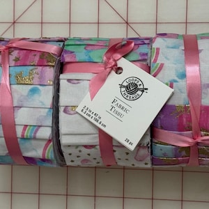 Bonito rollo de gelatina con diseño de unicornio pastel, arcoíris, teñido anudado, dorado, con purpurina, bucles e hilos, 20 tiras, para manualidades, colcha, alfombra