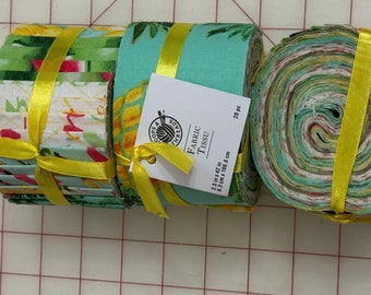 Tropical Loops and Threads Jelly Roll  20 strips Craft Quilt Jelly roll Rug