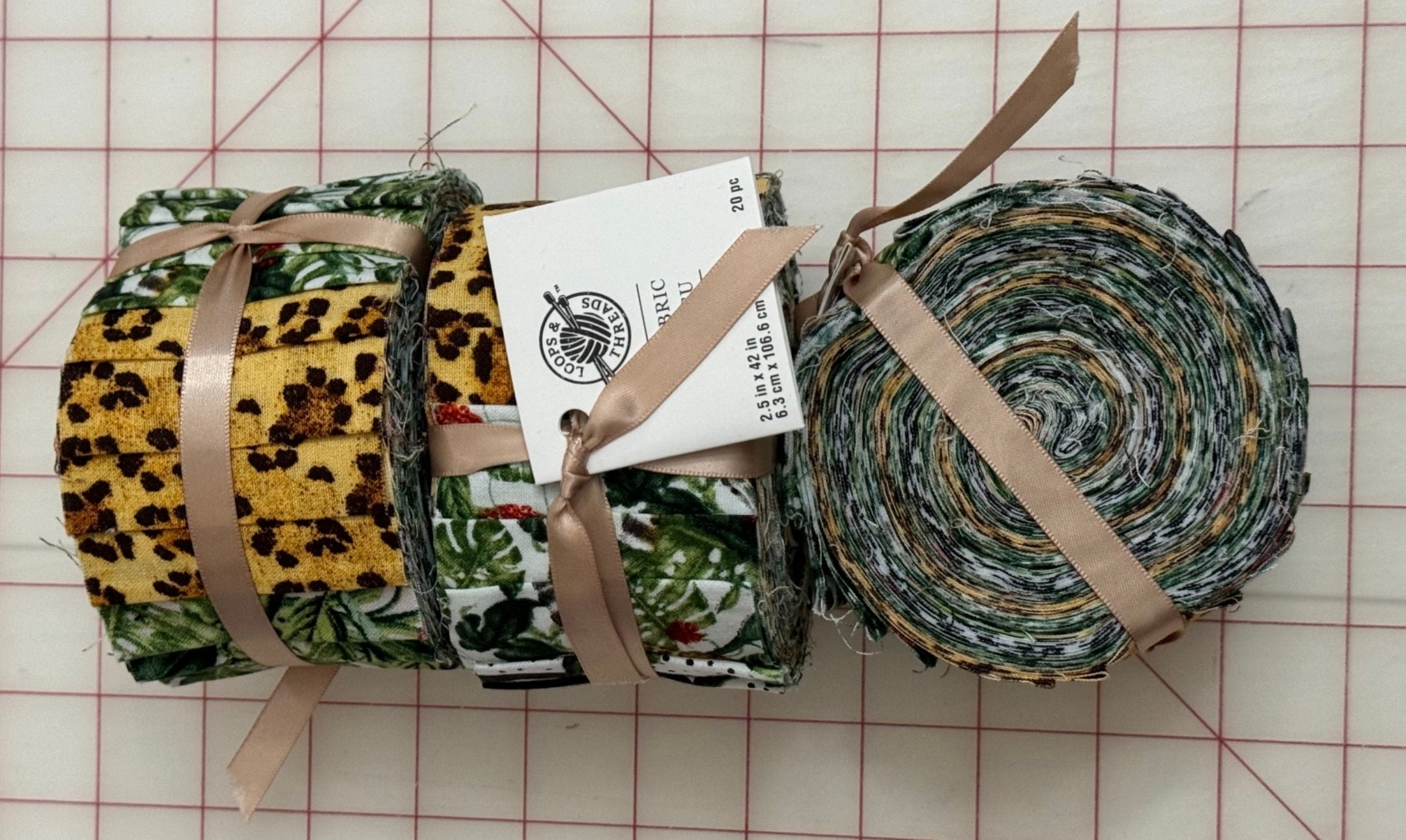 Jungle Jelly Roll – Loops and Threads | Zebra & Tiger Animal Prints | 20 Precut 2.5" Strips | 100% Cotton Fabric