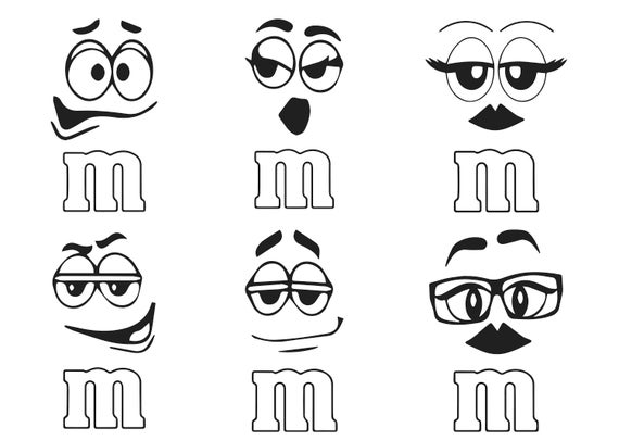 Download M And M S M M Faces Svg And Jpg Cutting Files For The Etsy
