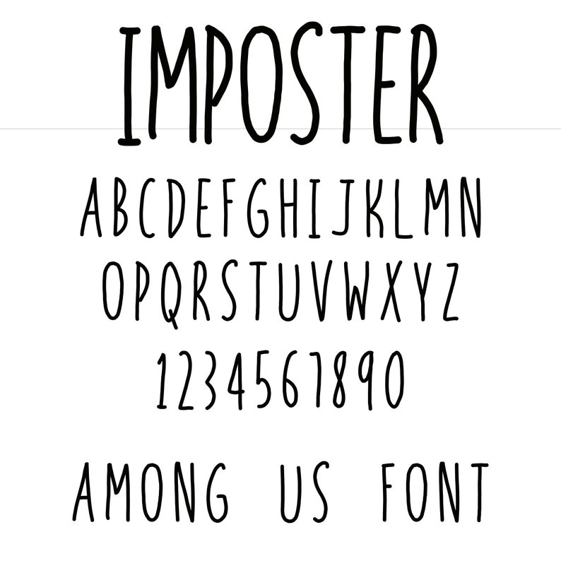 Download Among Us Font 2 in .TTF Format for use in Cricut Photoshop ...