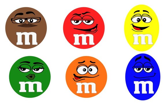Color M and M's M&amp;M Faces SVG Cutting Files for the Cricut | Etsy