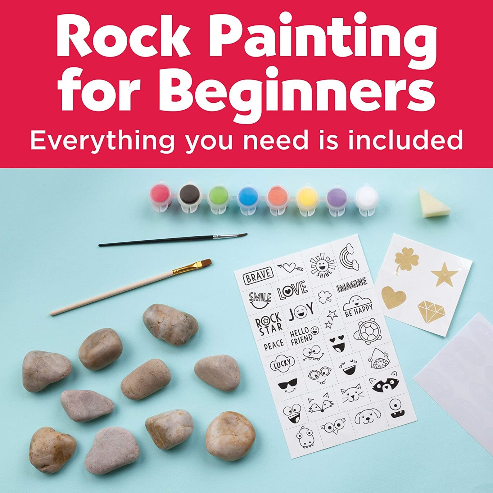 Rock Painting Kit Rocks & Waterproof Paint Arts And Crafts For Etsy