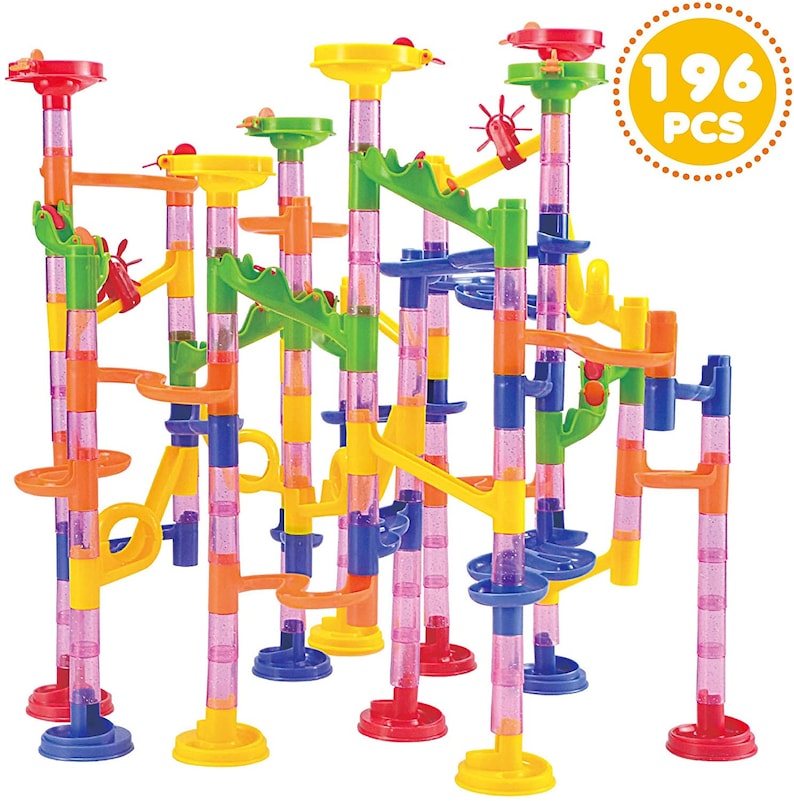 Marble Run 196 Pcs Toy Set with Glass Marbles Educational Etsy