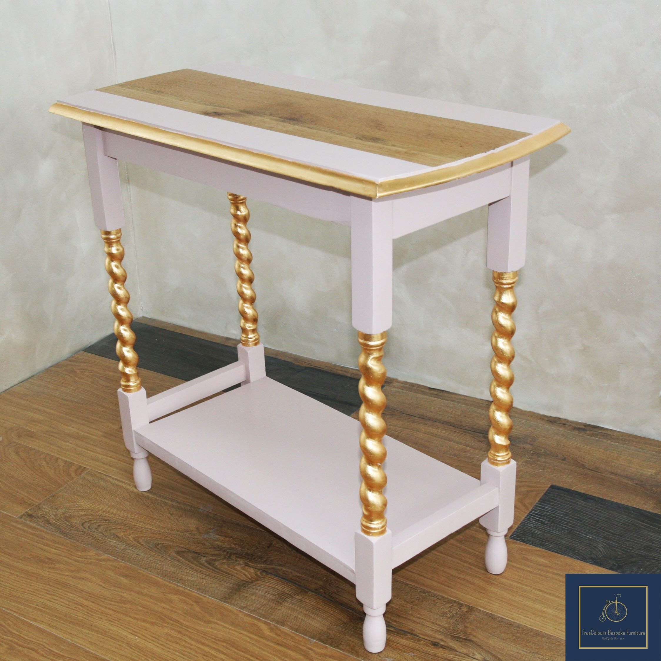Console Table or Drinks Cocktail Table. Upcycled, Gold Leaf, Potters ...