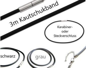 3mm Kautschukband, Kautschukkette, Halskette