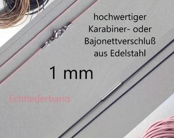 1mm filigrane Lederkette, Lederband, ultra dünn,