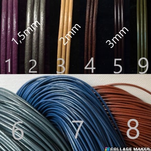 Leather straps 1.5 mm, 2 mm, 3 mm, leather cord