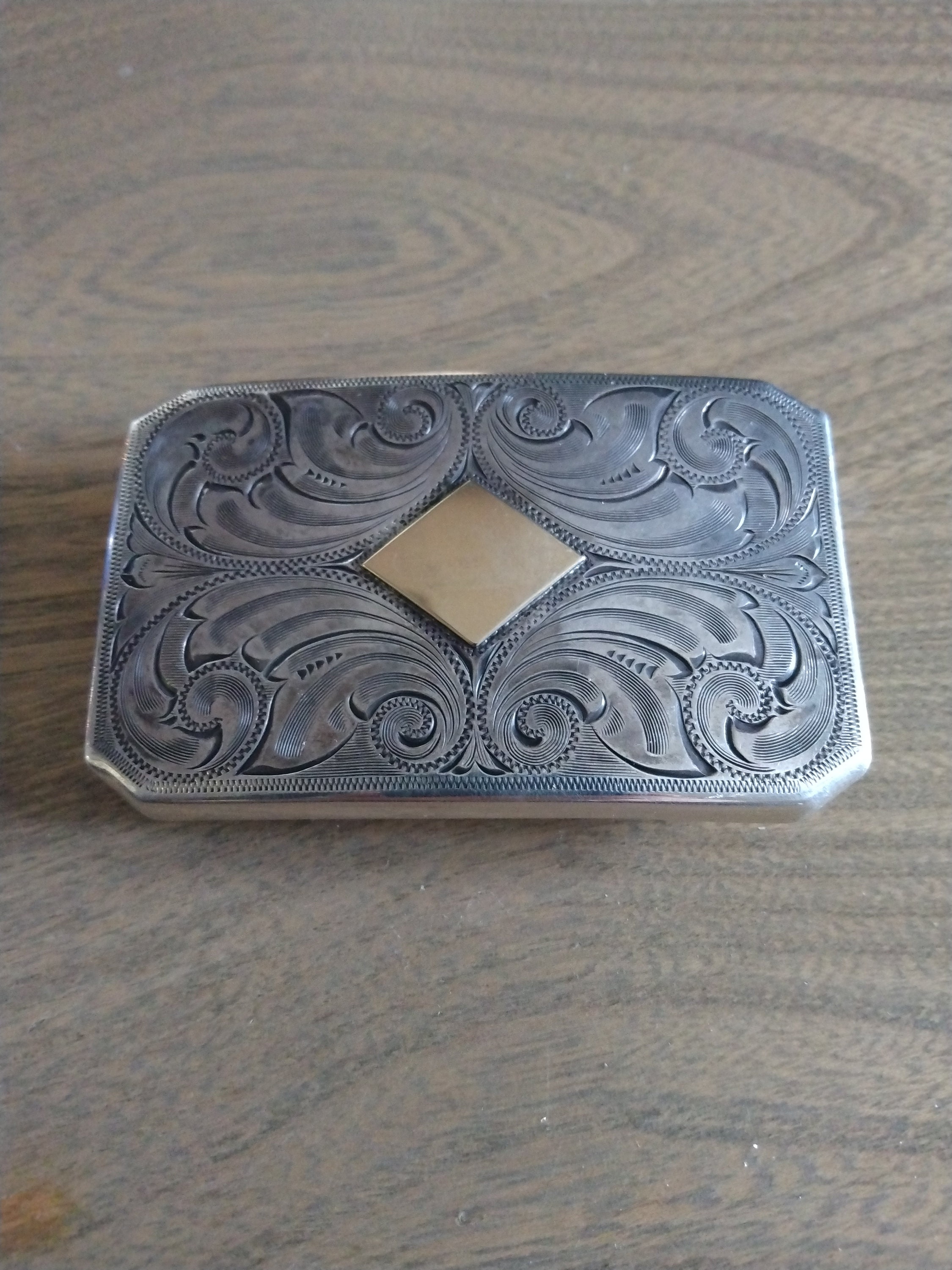STERLING SILVER ENGINE TURN BUCKLE
