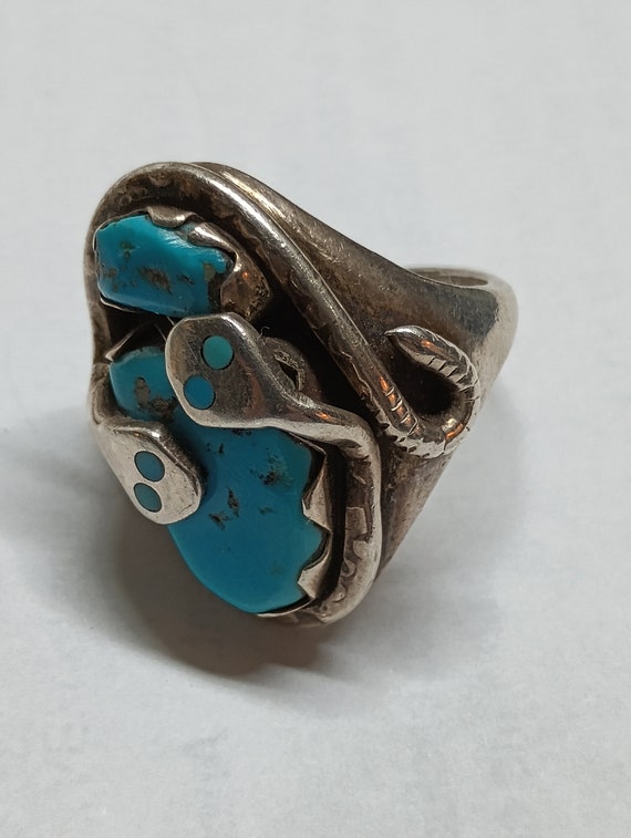 Awesome Vintage Effie C Zuni Sterling and Turquoi… - image 2