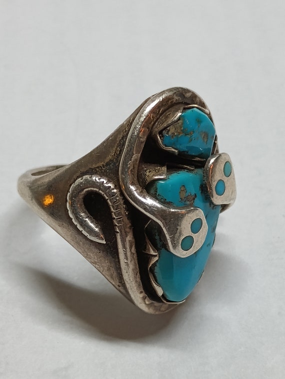 Awesome Vintage Effie C Zuni Sterling and Turquoi… - image 3