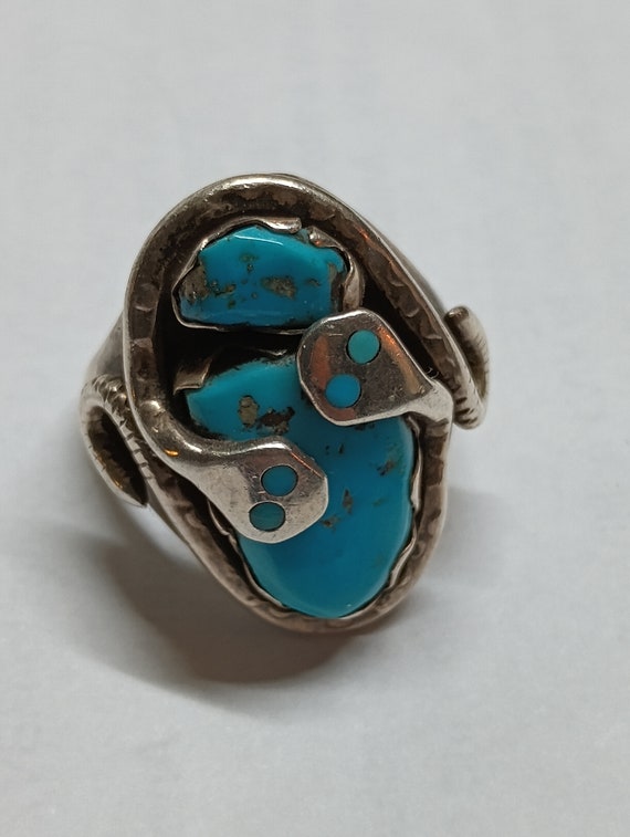 Awesome Vintage Effie C Zuni Sterling and Turquoi… - image 1