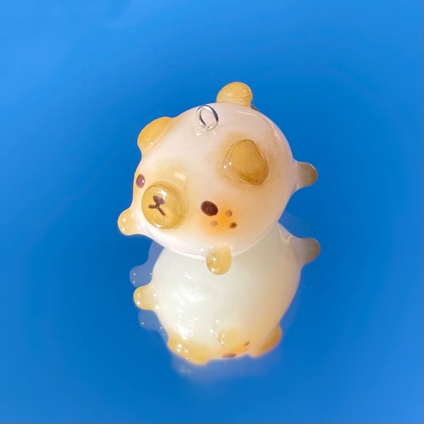 Handmade Chunky Pug Dog Polymer Clay Keychain| Cottagecore, Cute, Tiny, Kawaii Charm, Anxiety, Summer, Sculpture, Freckles, Fat, Brown