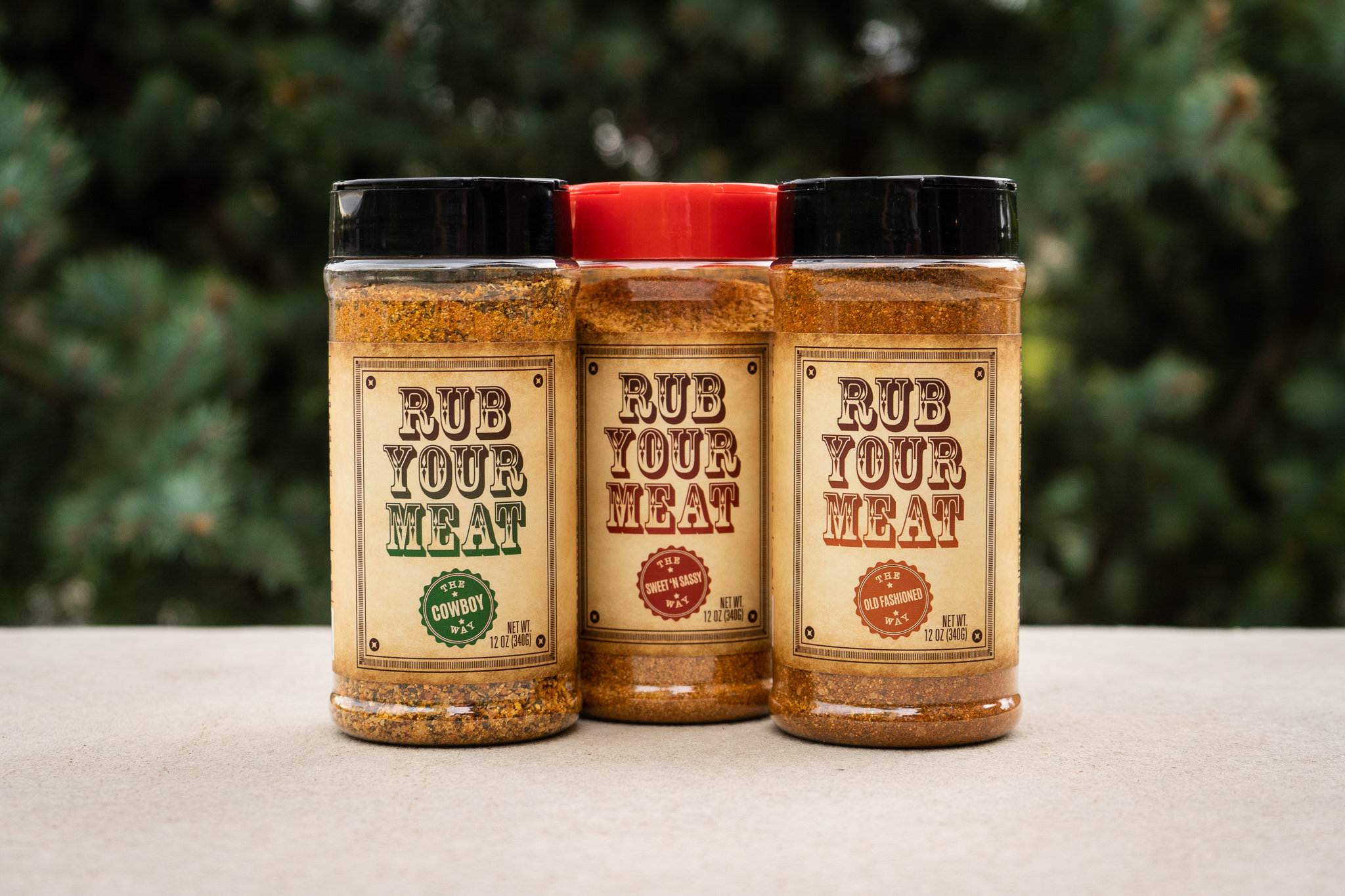 Ultimate BBQ Seasoning Trio - 3 Large Rub Your Meat Bottles