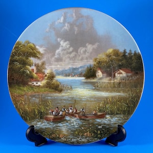 Beautiful, Mint Condition, German Collector Plate from The Bradford Exchange. “The Fishermen”.
