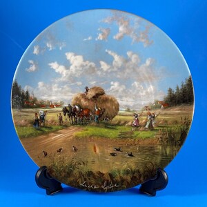 Beautiful, Mint Condition, German Collector Plate from The Bradford Exchange. “In the Fields at Harvest Time”.