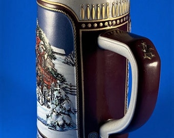 Classic Budweiser Clydesdales Christmas Stein Mug
