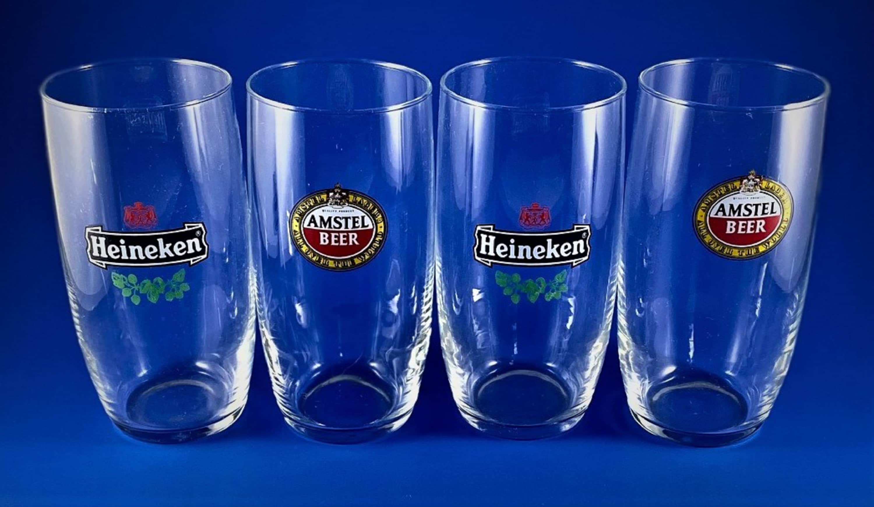 Set of Four Vintage Beer Glasses Etsy