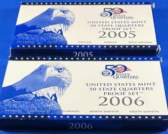 2005 and 2006 5-Piece State Quarters Mint Proof Sets