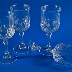 Beautiful Set of Four Cristal D&#39;Arques Liqueur Cordial Glasses