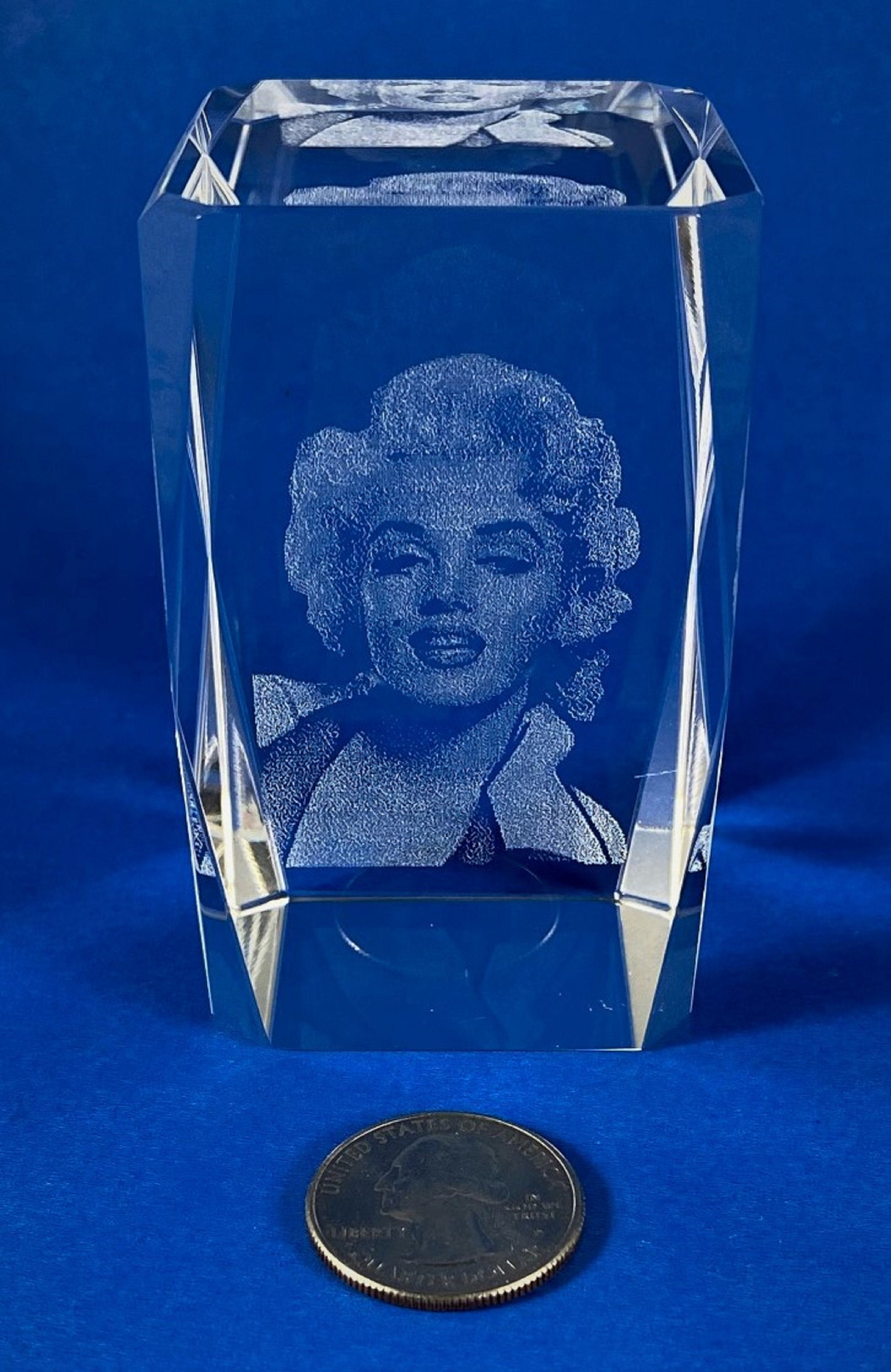 Laser Etched Crystal Marilyn Monroe Sculpture Paperweight - Etsy