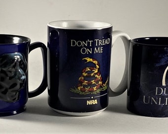 Set of Three Vintage Sportsman's Coffee Mug Cups