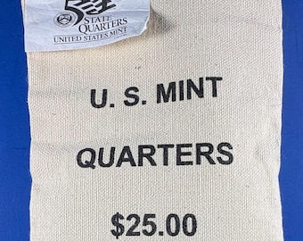 1999 - 2000 Mint-Sewn Canvas Bag of 100 Uncirculated State Quarters