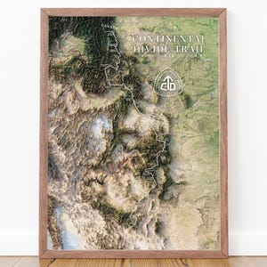 Continental Divide Trail Topographic Map Art: Thru Hiking Gift