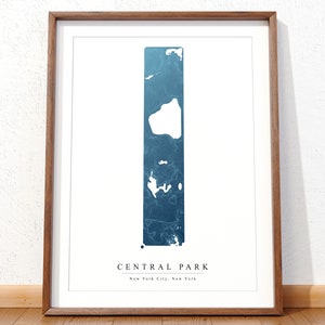 Central Park-poster, Central Park-print, topografische kaart, minimalistische kaart, kaart New York, stadskaart New York, kunst aan de muur, woondecoratie