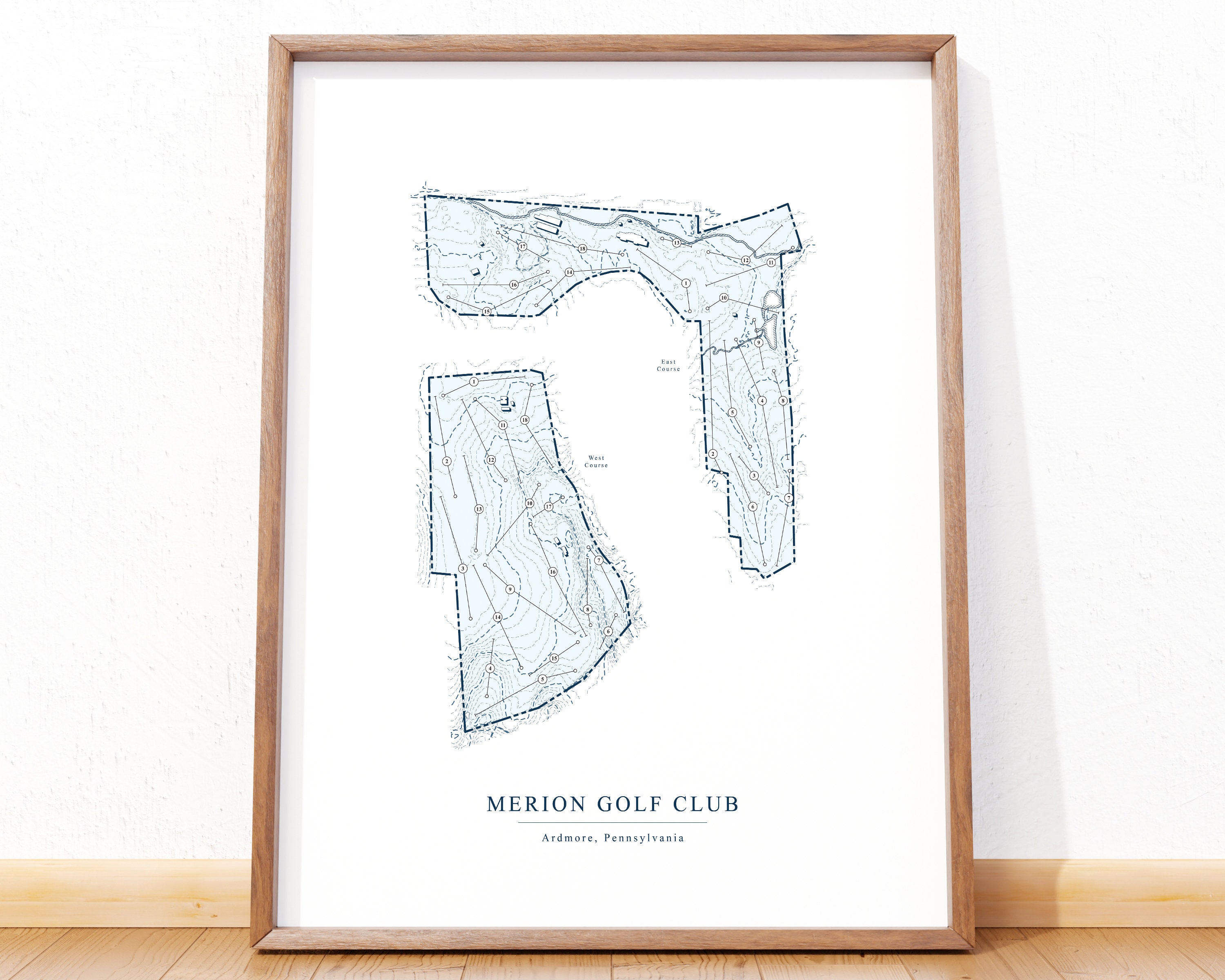 Merion Golf Club Poster Golf Course Map Ardmore Golf Course - Etsy