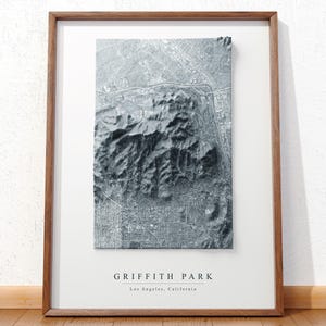 Griffith Park Poster | Topographic Map | Los Angeles Map | Griffith Observatory Poster | Modern Map | Wall Art | Home Decor