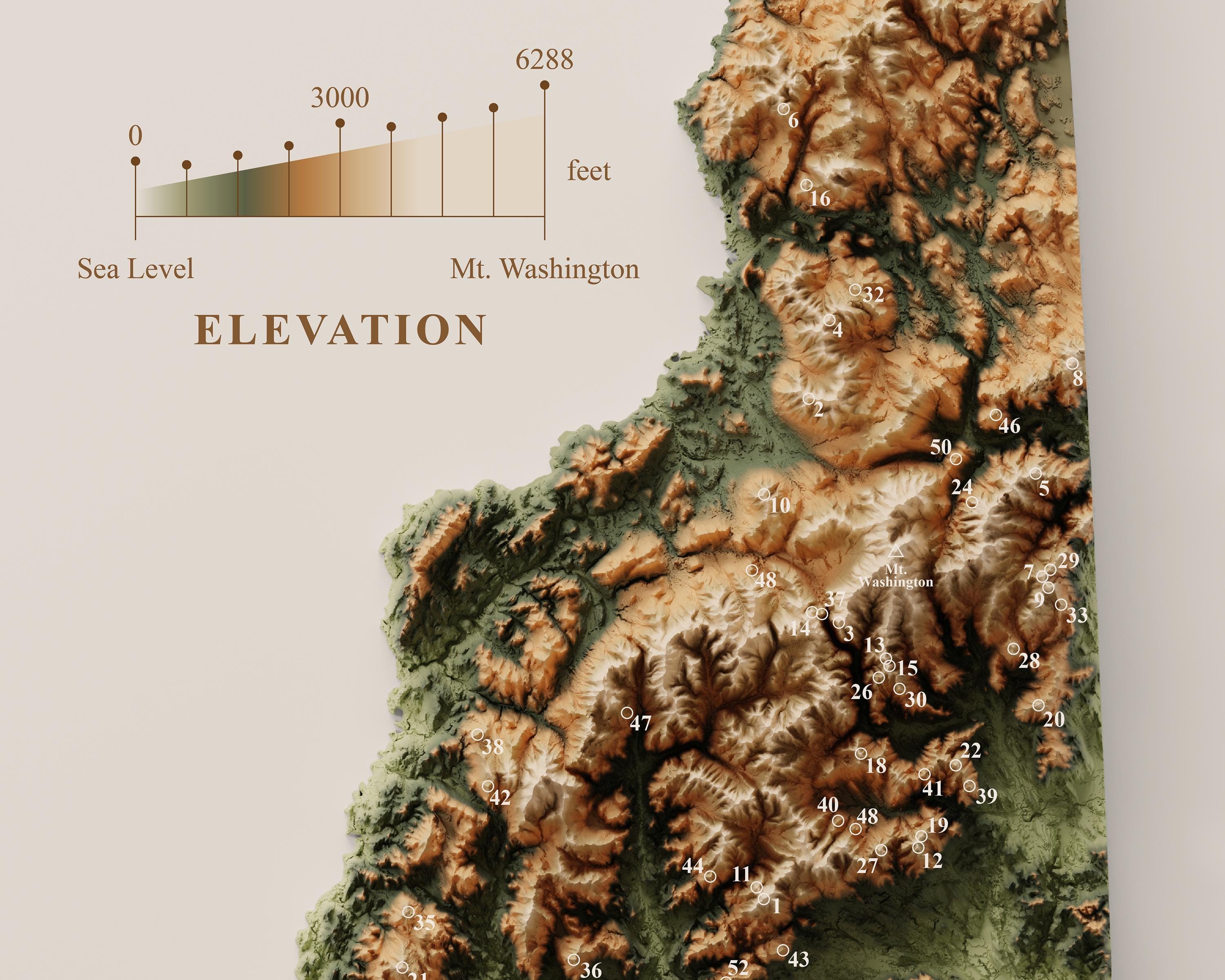 NH 52 With A View Topographic Map: New Hampshire Hiker Gift - Etsy