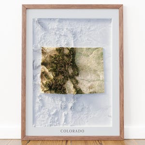 Colorado Topographic Map Art Print: Shaded Relief, Modern Cartography